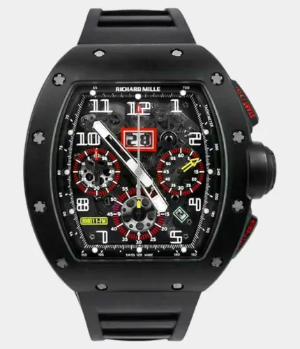 Richard Mille RM 011 Felipe Massa Flyback Chronograph Black Carbon Watch Replik