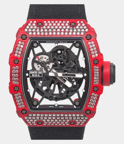 Richard Mille RM 35-02 'Rafa' Rafael Nadal Red Quartz TPT Diamond Set Watch Replik