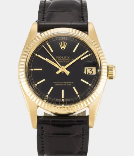 Rolex Datejust 6827 Black Dial Two-Tone Stainless Steel & Yellow Gold Fluted Bezel Watch Replik