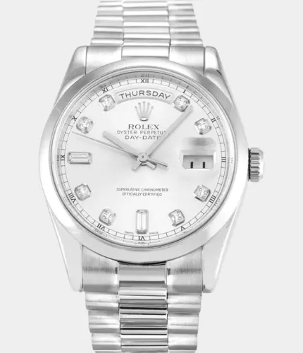 Rolex Day-Date 118209 Silver Dial Watch Replik