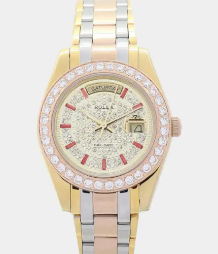 Rolex Day-Date 118346 Yellow gold with Diamonds Dial Watch Replik
