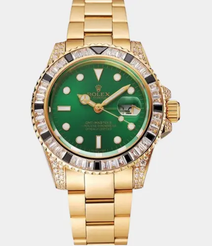 Rolex GMT-Master II 1453748 Men’s Green Dial Gold Plated Watch Replik