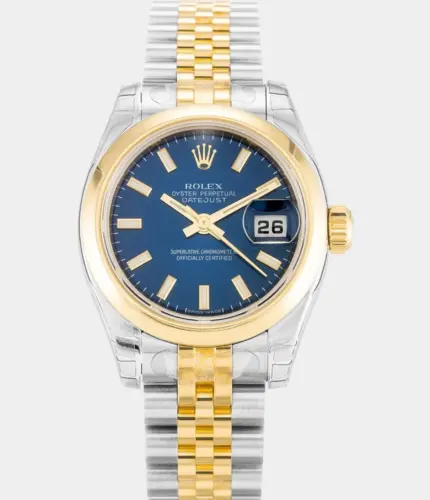 Rolex Lady-Datejust 179163 Blue Dial Two-Tone Stainless Steel & Yellow Gold Watch Replik