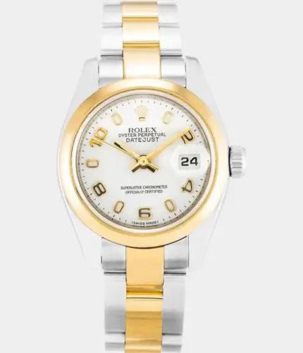 Rolex Lady-Datejust 179163 White Dial Two-Tone Stainless Steel & Yellow Gold Watch Replik