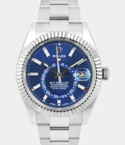 Rolex Sky-Dweller 326934 Blue Baton Steel & White Gold Watch Replik