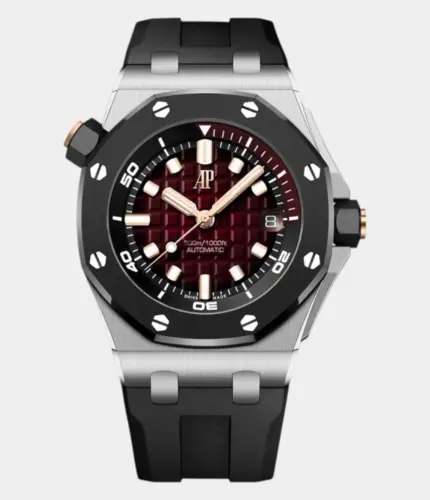 Audemars Piguet Royal Oak Offshore Diver Smoked Red Dial White Gold Replik