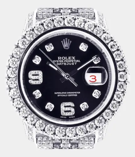 Iced Out Diamond Rolex Datejust | Stainless Steel | 36 Mm Replik