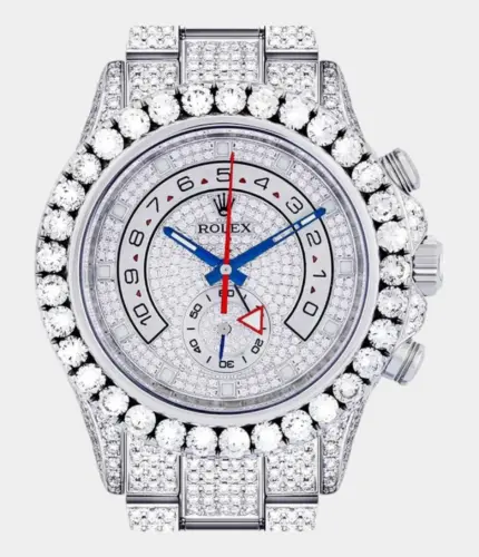 Diamond Iced Out Rolex Yacht Master 2 | Stainless Steel Replik
