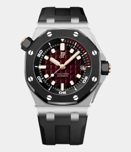 Audemars Piguet Royal Oak Offshore Diver Smoked Red Dial White Gold Replik