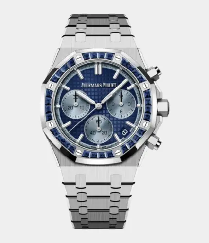 Audemars Piguet Royal Oak Chronograph White Gold Sapphire Bezel Blue Dial Japan Edition Replik
