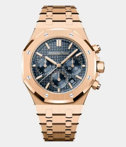 Audemars Piguet Royal Oak Chronograph Rose Gold Blue Dial Replik