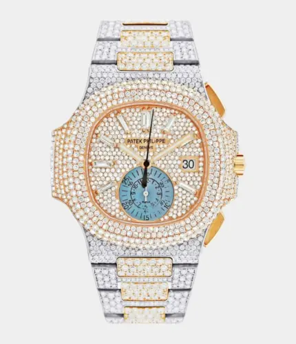 Iced Out Diamond Patek Philippe Nautilus | Two Tone Replik