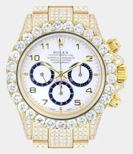 Iced Out Rolex Daytona | 18K Yellow Gold Replik