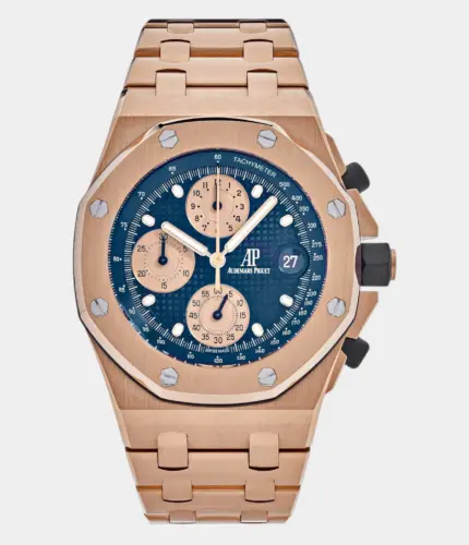 Audemars Piguet Royal Oak Offshore Chronograph 'Brick' Rose Gold Blue Dial Replik