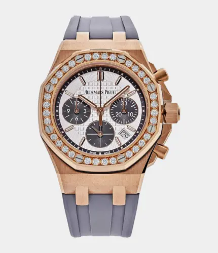Audemars Piguet Royal Oak Offshore 'Ladies' Chronograph Rose Gold Diamond Bezel Silver Dial Replik