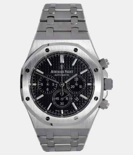 Royal Oak Chronograph Full Steel Black Tapisserie Dial Automatic Replik