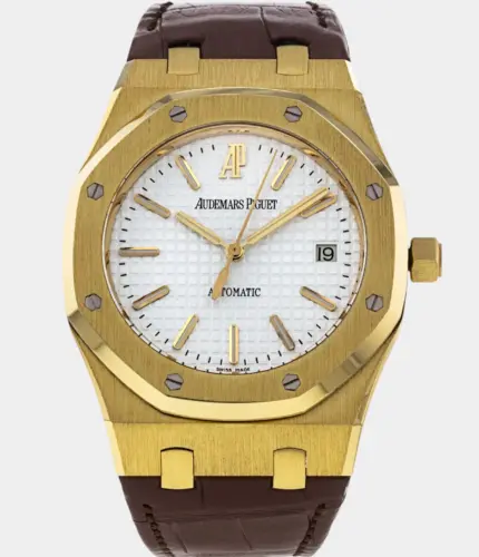 Royal Oak Gold Edition Automatic Watch with Leather Strap Replik