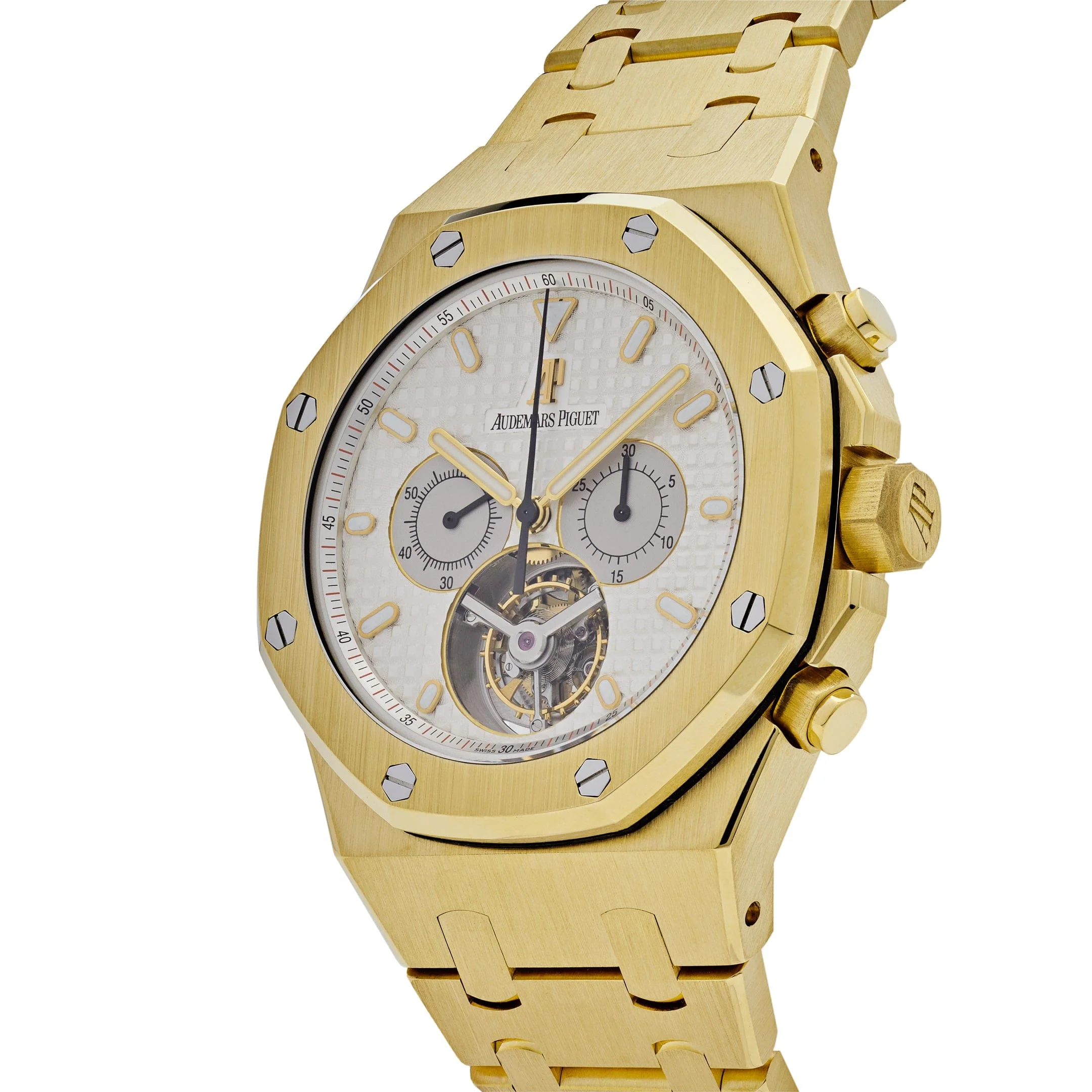 Audemars Piguet Royal Oak Chronograph ‘Tourbillon’ Yellow Gold Silver Dial Replik