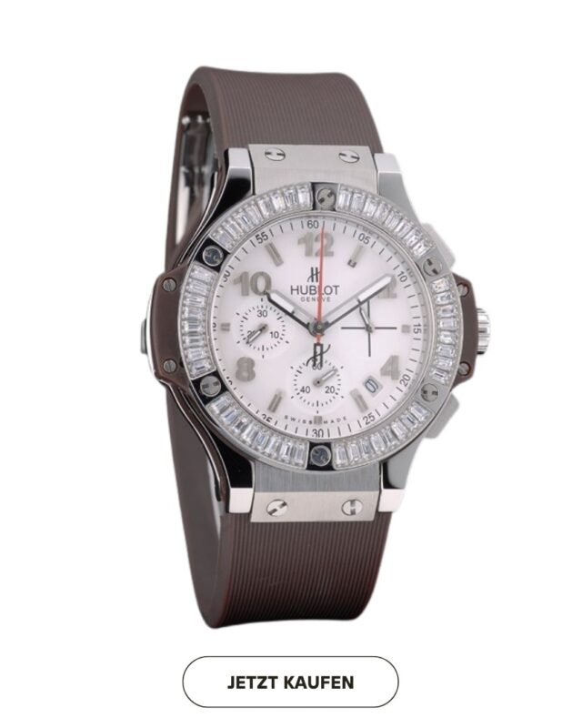 Hublot Big Bang Ure 4118 Crystal Bezel with White Dial & Brown Rubber Strap Replik