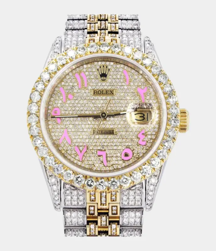 Iced Out Rolex Datejust 36 MM - Two Tone - 10 Carats of Diamonds