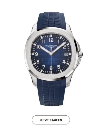 Patek Philippe Aquanaut 42.2mm Watch – Blue Dial, 18K White Gold Blue Polymer Rubber Strap Replik