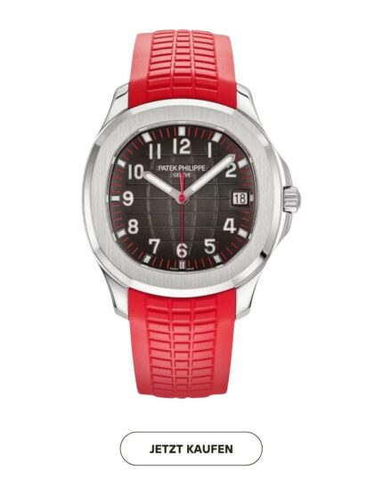 Patek Philippe Aquanaut “Singapore” 40mm Watch – Black Dial, Stainless Steel Case Red Polymer Rubber Strap Replik