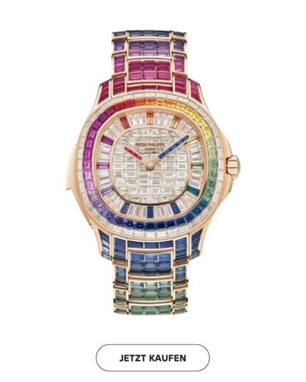 Patek Philippe Grand Complications Aquanaut Luce “Rainbow” Minute Repeater 38.8mm Watch – Pave Diamond & Sapphire Dial, Bezel & Case, 18K Rose Gold Bracelet Replik