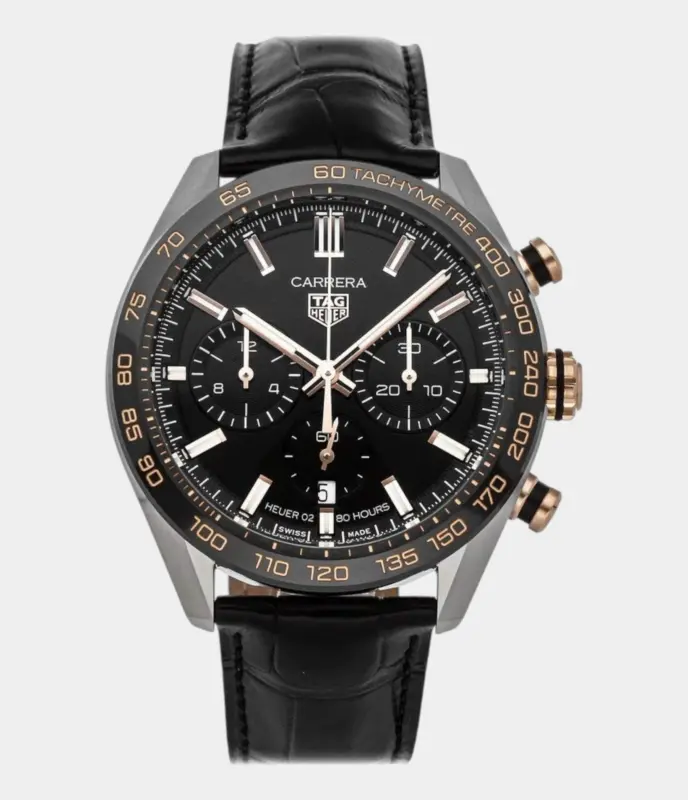 Tag Heuer Chronograph Automatik mit schwarzem Zifferblatt